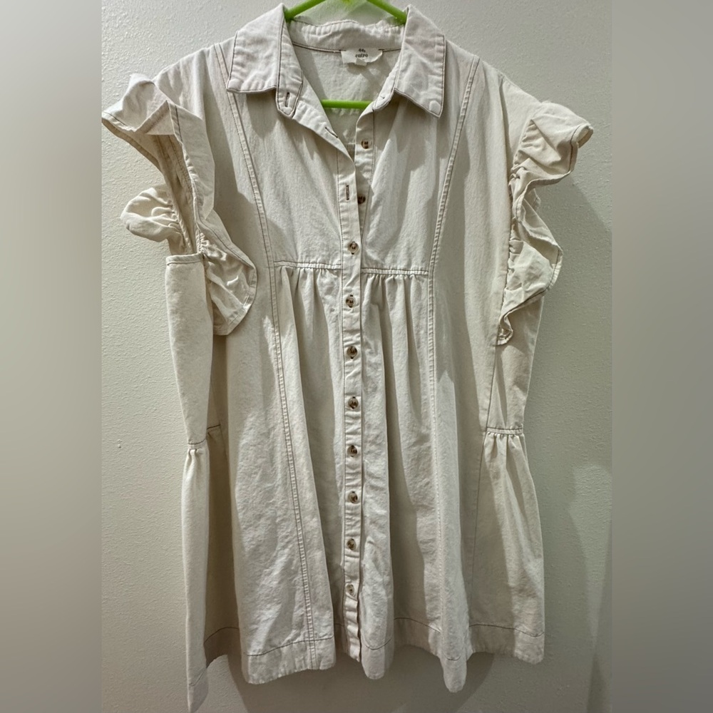 Entro Cream dress with Ruffle Detail